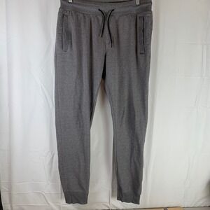 Zella Jogger Pants Mens Medium Gray Cotton Blend Fleece Athleisure Sweatpants